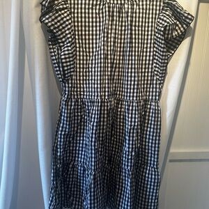 Black and White Casual Flutter Sleeve Sundress